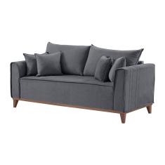 Sofá 4 Lugares Living M-46 Martins Veludo Grafite