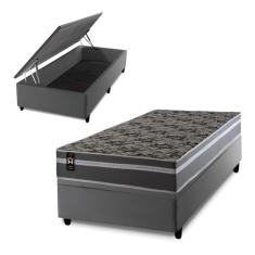 Conjunto Box Baú Cinza Miami Cinza 88x188x69 Espuma D33