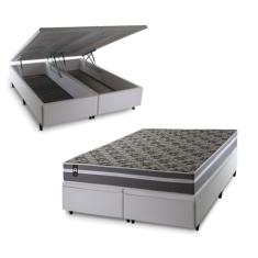 Conjunto Box Baú Miami Cinza 193x203x69 Espuma D33