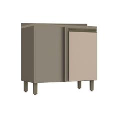 Módulo Cozinha Henn Connect Balcão Canto Reto 1 Porta C/ Tampo Duna/cristal