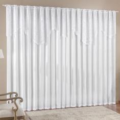 Cortina 4,00m X 2,50m Momento Sala Quarto Renda com Microfibra p Varão