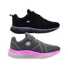 Kit 2 Tênis Esportivo GT3 Asc Cardaço Conforto Fitness Caminha Longa Pisada Leve-Feminino