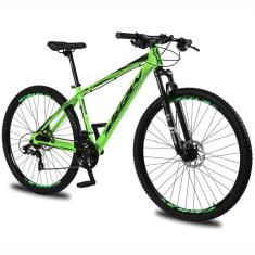 Bicicleta Aro 29 KRW Alumínio Shimano TZ 24 Velocidades Freio Hidráulico Suspensão Mountain Bike KR8-Unissex