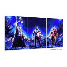 Quadro Decorativo Avengeres 3 peças 120x60 cm em tecido