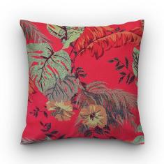 Capa de almofada VivaIN vermelha estampa com folhas