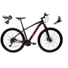  Bicicleta Aro 29 Ksw Xlt Alumínio 24v Câmbios Shimano Garfo Suspensão - Preto\Vermelho\Laranja