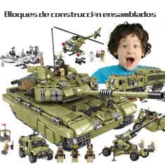 Compatível com LEGO Puzzle Assembly: tanque ou helicóptero ou 