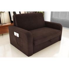 Sofá Cama Daiane Suede Marrom B256 - Matrix