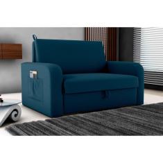 Sofá Cama Daiane Masserati Azul E403 - Matrix