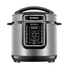 MONDIAL Panela de Pressão Elétrica Digital 6L, Preto/Inox, 1000W, 110V - PE-60-6L-I