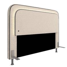 MOVEIS ARAPONGAS Cabeceira Estofada Cama Queen Lille Com Led Bouclé Off White