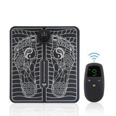 Massageador Tapete Pulso Elétrico Perna Pés Ems Almofada Pro Cor Preto