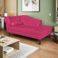 Diva Recamier Diana 130cm Lado Direito Suede - Doce Sonho Móveis, Pink
