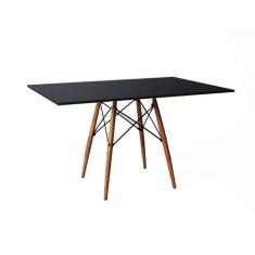 Mesa de Jantar Retangular Eiffel Wood Preta 120 cm - New Green