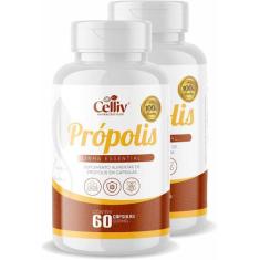 Kit Com 2 - Extrato de Própolis 60 Capsulas de 500mg Celliv - Celliv 