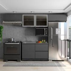 Cozinha Modulada 5 Peças 5 Portas 3 Gavetas com Balcão para Pia Etna -