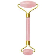 Rolo Massageador Facial Pedra Quartzo Rosa Antirrugas Jade
