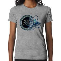 Baby Look Signo Aquário Astrologia - Foca na Moda, Cinza, G