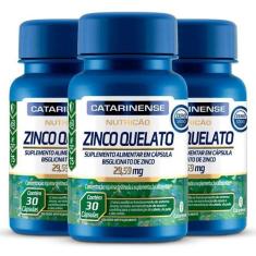 Kit 3 Zinco Quelato Catarinense 30 Cápsulas