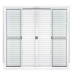 Porta Balcão 6 Folhas Aluminio Branco C/Trinco 2,10x2,00