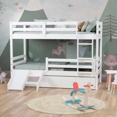 Treliche Solteiro Infantil Eco e Mini Escada/Escorregador Madeira Maci