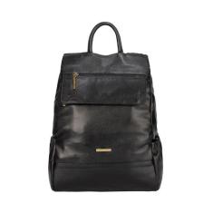 Mochila antifurto de couro Suelen -, Preto