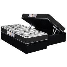 Cama Box Baú Solteiro: Colchão Espuma Luckspuma D28 Celebrity Pro + Ba