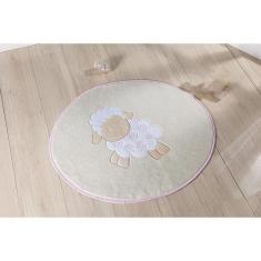Tapete Formato Baby Antiderrapante Ovelinha Rosa