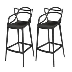 KIT COM 2 Banqueta Allegra Masters 100% Polipropileno Preta