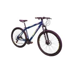 Bicicleta Troy 29 Mountain Bike Aro 29 Freio à Disco 21 Velocidades TK3 Track Bikes Azul Fosco