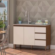 balcão de cozinha conecta i 2 pt 3 gv Ébano e off white