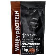 Whey Protein Concentrado 1kg - Chocolate Belga - Importado - Soldiers Nutrition