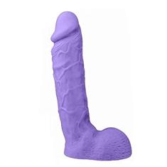 Pênis Realístico com Veias, Glande Saliente e Escroto, Nanma, Roxo