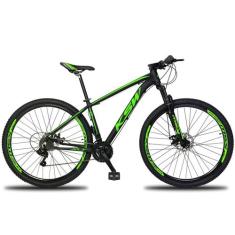 Bicicleta Aro 29 Ksw 24 Marchas Freios Hidraulico e K7, Preto, Verde, 