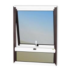 Janela de Alumínio Maxim-ar com Bandeira 80x80cm Vidro Espelhado Confo