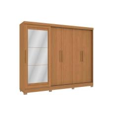 Guarda Roupa Casal 5 Portas E 4 Gavetas C- Espelho E Pés  Cb01n564 Canela