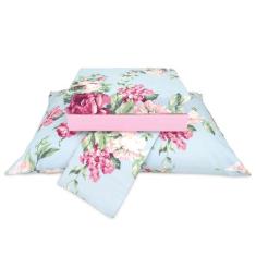 Jogo de Lençol Casal Padrão Elástico Algodão Pol Floral 4 Peças - Berv