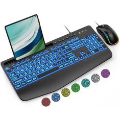 Combinação de teclado e mouse SABLUTE com fio USB retroiluminado