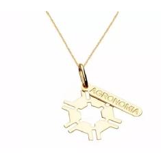 Colar Gargantilha Agronomia Chapa e Placa Folheado