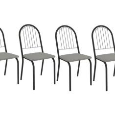 Conjunto 4 Cadeiras para Sala de Jantar Noruega Metal - Kappesberg