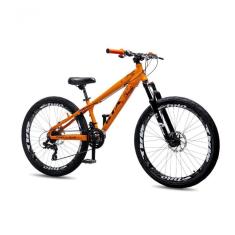 Bicicleta Freeride Krw Aro 26 Freio A Disco 24 Velocidades - Laranja/preto - Tu Laranja/preto