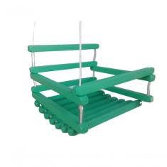 Balanço Gangorra Infantil Madeira 35x35 Verde Suporta 80 Kg