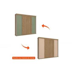 Guarda Roupa 4 Portas De Correr E 4 Gavetas N565 Nogueira-macadamia - Kappesberg