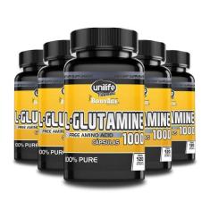 Kit 5 L-Glutamina 100% Pura 120 Cápsulas Unilife