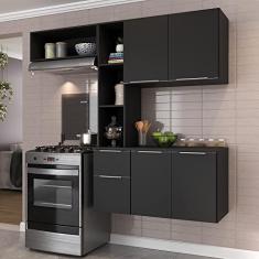 Cozinha Compacta com Armário e Balcão Mp2002 Sofia Multimóveis Preta