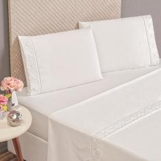 Jogo Cama Lençol Santoro Casal Padrão 4 Peças - Branco