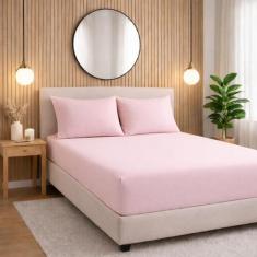 jOGO Lençol cama King 400 Fios 3 Peças algodao com elastico - Rafaloro