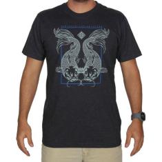 Camiseta Estampada Central Surf - Preto/Mescla