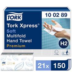 Papel Toalha Interfolhada 3 Dobras Tork Premium - 21 Pacotes com 150 folhas, TORK
