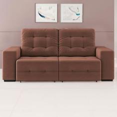 Sofá 3 Lugares Linoforte Bonno com 200 cm de Largura, Retrátil e Reclinável, Revestido em Tecido Suede